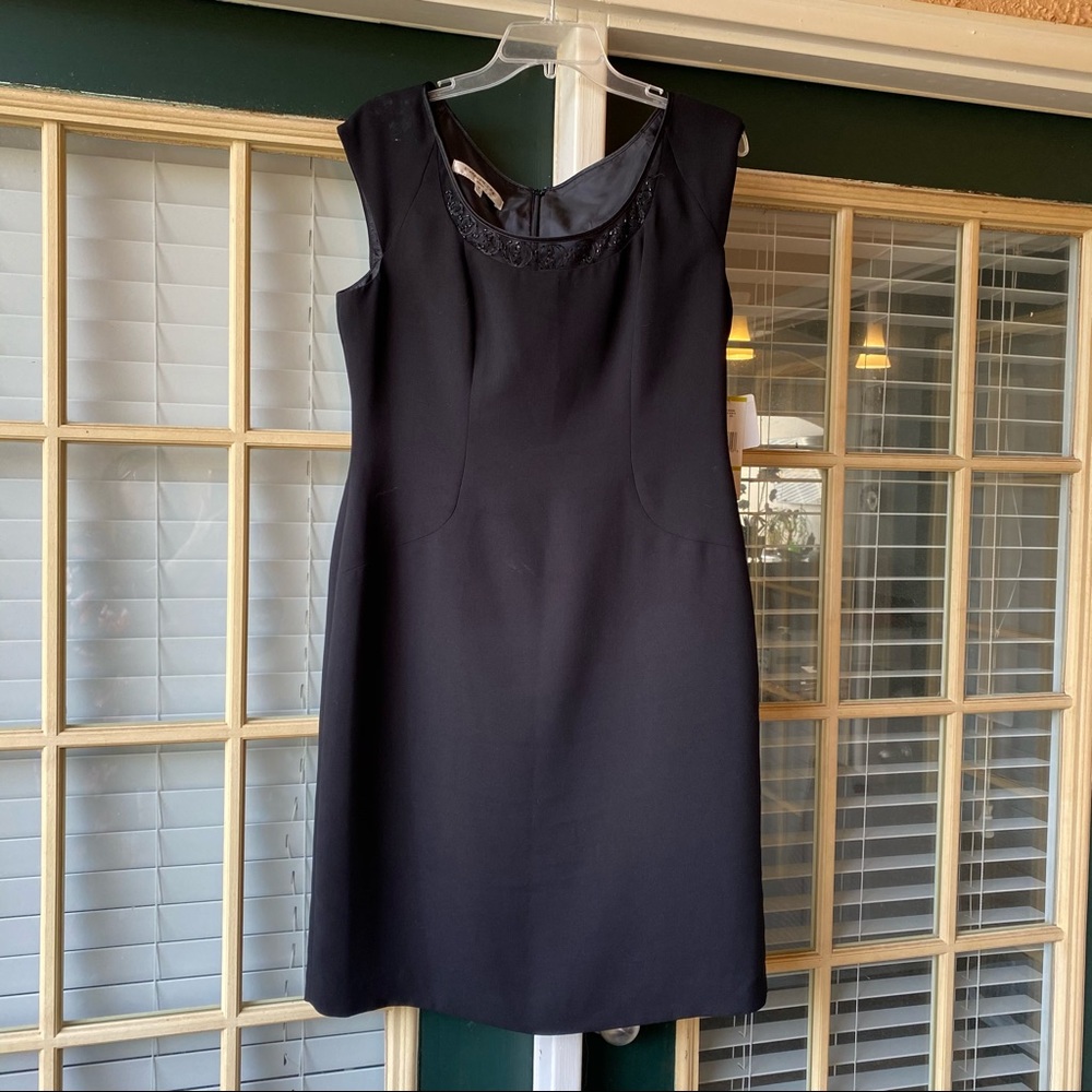 NWT Beaded Evan Picone Black Sheath STUNNING!